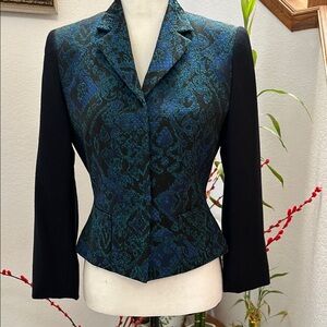 Elegant Black and Teal Women's Jacket